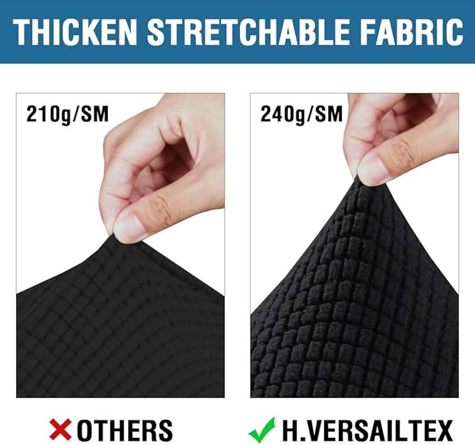 H.VERSAILTEX Stretch Sofa Covers for Cushion Couch Covers for Living Furniture Slipcovers (Base Cover Plus Seat Cushion Covers) Feature Upgraded Thicker Jacquard Fabric