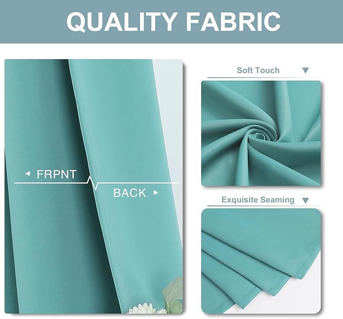 ChrisDowa Blackout Curtains 78 inches Long for Bedroom - 2 Panels Set Grommet Thermal Insulated Room Darkening Curtains for Living Room (Aqua, 42 x 78 Inch)