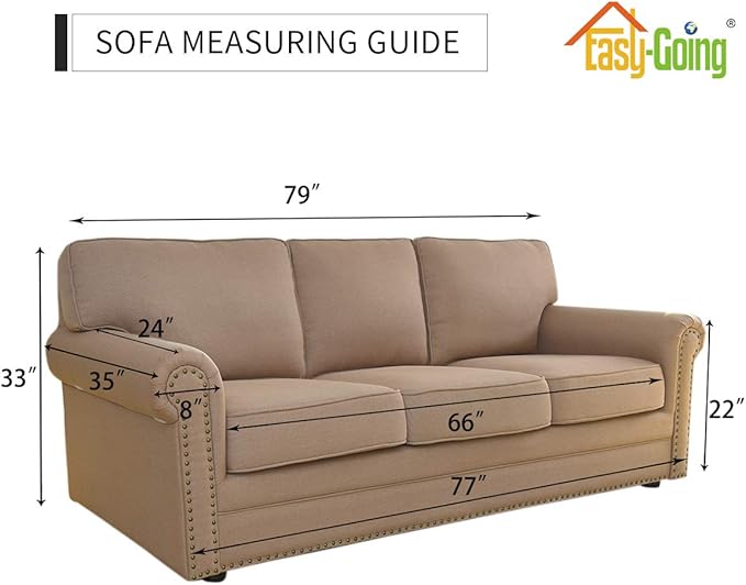 Easy-Going Stretch Sofa Slipcover 1-Piece Sofa Cover Furniture Protector Couch Soft with Elastic Bottom for Kids, Polyester Spandex Jacquard Fabric Small Checks (Sofa, Dark Green)