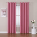 ChrisDowa Room Darkening Curtains 102 Inches Long 2 Panels Set for Living Room, Grommet Thermal Insulated Blackout Curtains for Bedroom (Pink, 52 x 102 Inch)