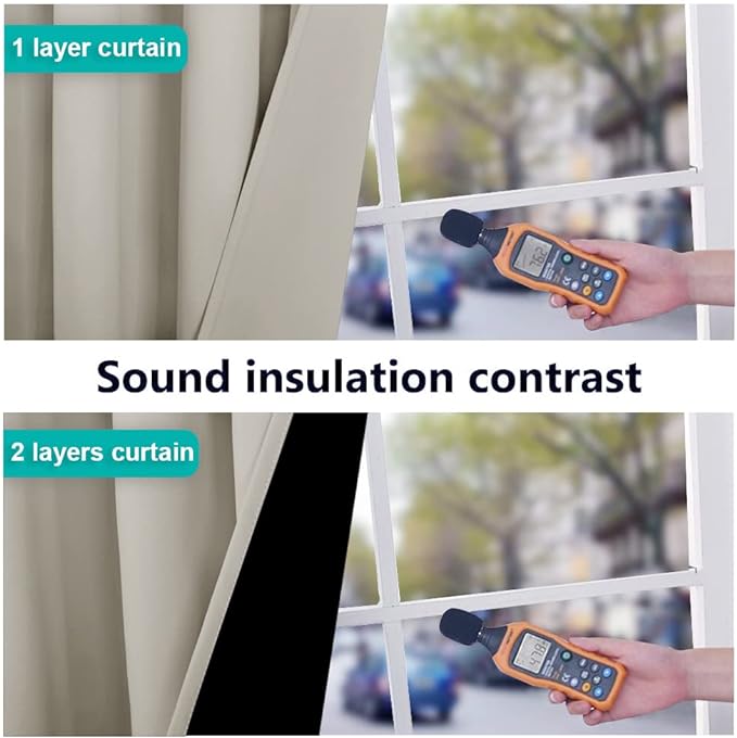 NICETOWN Natural 100% Blackout Lined Curtains, 1 Pair, 37" Width x 60" Length Each Panel, 2 Thick Layers Narrow Wide Window Treatment Panels Thermal Insulated Drapes for Kitchen Small Window
