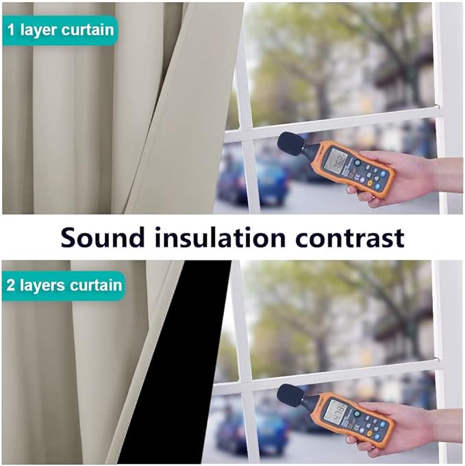 NICETOWN 100% Blackout Window Curtain Panels, Full Light Blocking Drapes with Black Liner for Nursery, 72-inch Drop Thermal Insulated Draperies (Natural, 2 Pieces, 70-inch Wide Per Panel)
