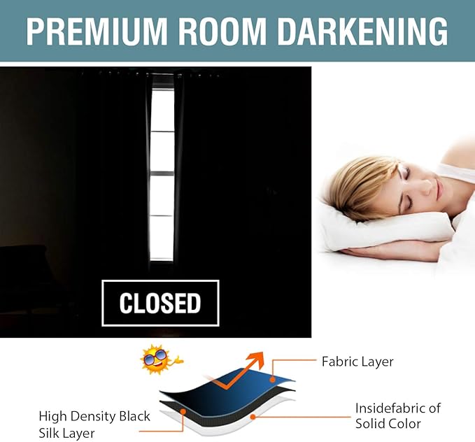 H.VERSAILTEX Room Darkening Curtains for Living Room Blackout Thermal Insulated Energy Efficient Winow Treatment Extra Long Curtains/Drapes, Grommet Top, One Panel - Ivory/Cream, 52" W x 96" L