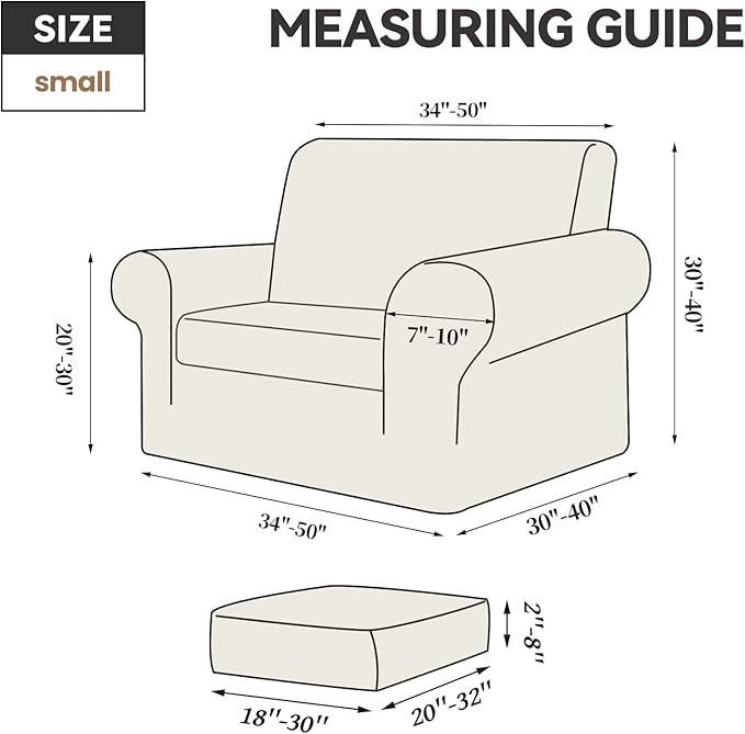 WEERRW Velvet Stretch Chair Sofa Slipcover - 2 Pieces Luxury Soft Velvet Plush Couch Cover Furniture Protector with Elastic Bottom for Pets, Machine Washable, Pink, Small