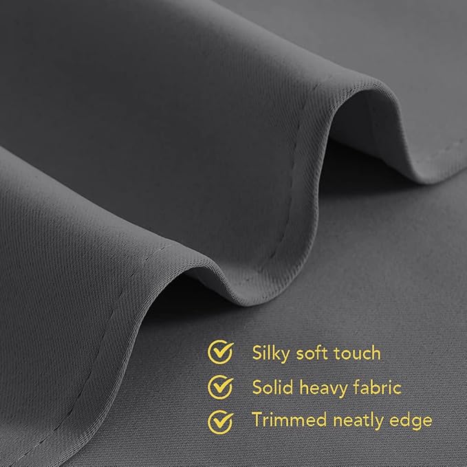 NICETOWN Grey Blackout Curtain Panels for Bedroom, 2 Panels, W42 x L60 inches, Grey, Thermal Insulated Grommet Top Blackout Draperies and Drapes