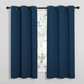 NICETOWN Bedroom Curtain Panels Blackout Draperies, Thermal Insulated Solid Grommet Blackout Curtains/Drapes (1 Pair, 34 by 63 inches, Moroccan Blue)
