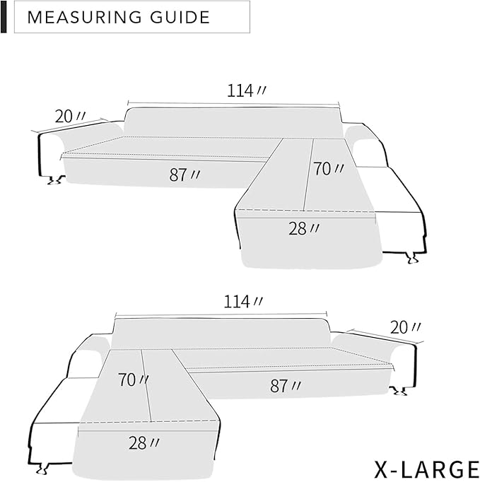 Easy-Going Sofa Slipcover L Shape Sofa Cover Sectional Couch Cover Furniture Protector Mat for Pets Dog Cat (X-Large,Brown/New Brown)