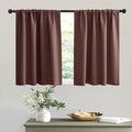RYB HOME 54 inch Blackout Curtains for Living Room, Rod Pocket Thermal Insulated Small Window Drapes Room Darkening Shades for Bedroom Studio Dorm, W 42 x L 54 inch, Set of 2 Panels, Chocolate Brown