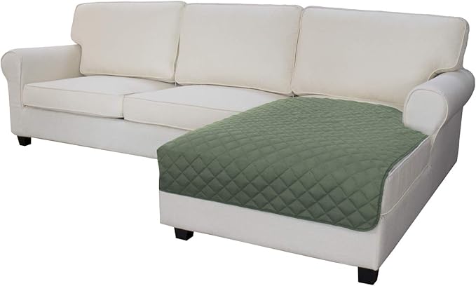 Easy-Going Sectional Couch Covers for Dogs L Shape Sofa Cover Reversible Sofa Slipcover Chaise Lounge Cover Furniture Protector Cover for Pets Dog Cat (42 x 68 inches, Greyish Green/Greyish Green)