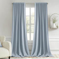 MIULEE Light Blue Back Tab Blackout Curtains 120 Inch Long 2 Panels Set for Bedroom, Rod Pocket/Pinch Pleated Extra Long Thermal Insulated Living Room Darkening Light Blocking 10FT Drapes