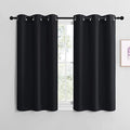 NICETOWN Blackout Curtain Panels for Bedroom, Black, 2 Panels, W34 x L36-inch, Thermal Insulated Grommet Top Blackout Draperies and Drapes for Basement