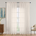 OVZME Cream Sheer Curtains 84 Inches Long 2 Panels Set, Light Filtering Sheer Curtains for Living Room Bedroom 59 Inch Extra Wide, Modern Voile Filmy Rod Pocket Window Drapes, 59Wx84L Inches