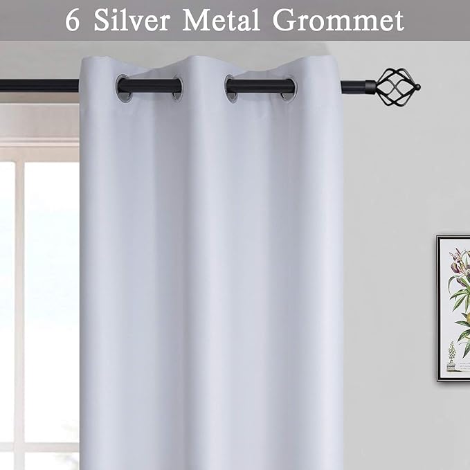 SimpleHome Gradient Color Ombre Blackout Curtains Thickening Polyester Thermal Insulated Grommet Window Drapes for Living Room/Bedroom (Black, 2 Panels/42 x 84Inch)