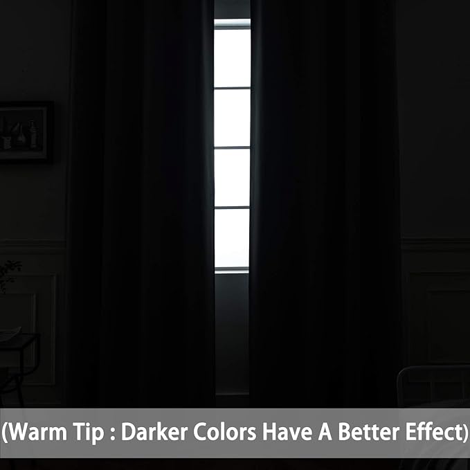 Yakamok Blackout Curtains 96 Inches Long with Grommet for Bedroom, Burgundy Thermal Insulated Room Darkening Window Treatment Drapes Curtain for Living Room (52Wx96L, Burgundy red, 2 Panels)