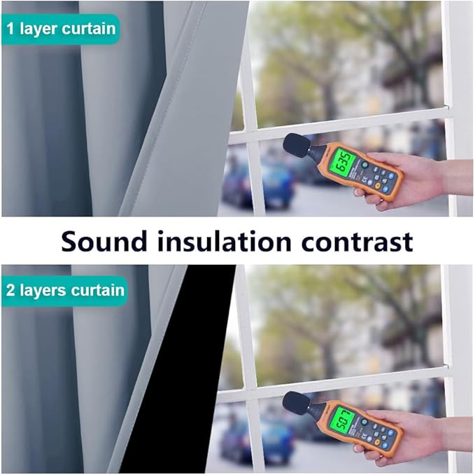 NICETOWN 100% Blackout Curtains 84 inches Long, Vintage Blue, 52 inches Wide, Pair of Energy Smart & Noise Blocking Out Drapes for Baby Room Window, Thermal Insulated Guest Room Lined Window Dressing