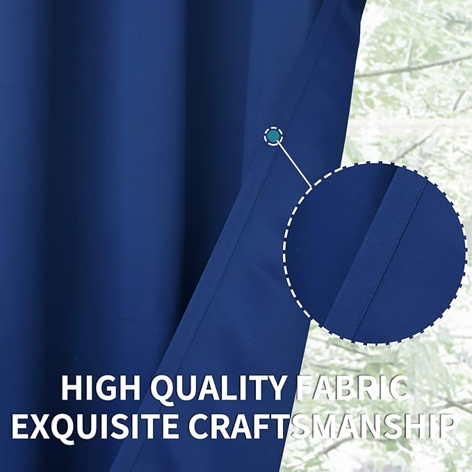 BGment Blackout Curtains for Bedroom - Grommet Thermal Insulated Room Darkening Curtains for Living Room, 42 x 84 Inch, 2 Panels, Royal Blue