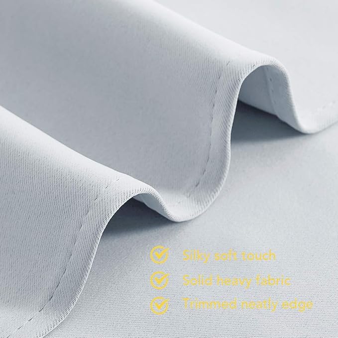 NICETOWN Room Darkening Draperies Curtains Panels, Greyish White, 2 Panels, 42 by 60, Window Treatment Thermal Insulated Grommet Room Darkening Curtains/Drapes for Bedroom