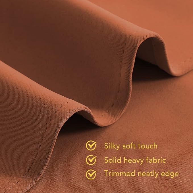 NICETOWN Thermal Insulated Burnt Orange Blackout Curtains for Bedroom, Window Treatment Solid Grommet Room Darkening Drape Panels for Bedroom (Set of 2, 70 by 63 inches Long)