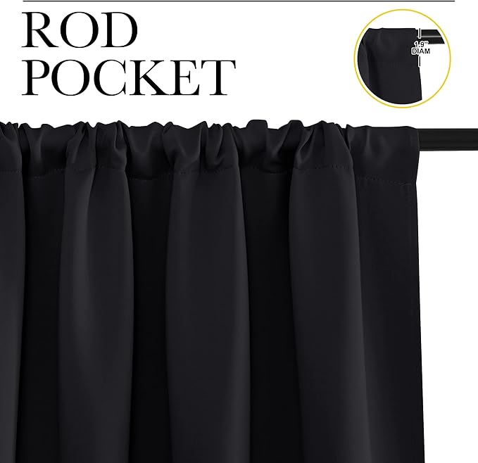 NICETOWN Black Out Curtain Panels for Kitchen - Energy Smart Decoration Thermal Insulating Blackout Drapes/Draperies for Small Window (2 Panels, 34 inches Wide by 40 inches Long)