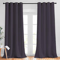NICETOWN Room Darkening Curtains for Living Room, Grommet Window Treatment Thermal Insulated Solid Sound Reducing Drapes for Bedroom, Greyish Purple, Set of 2, W52 x L102