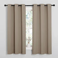 NICETOWN Bedroom Curtain Panels Blackout Draperies, Thermal Insulated Solid Grommet Blackout Curtains/Drapes (1 Pair, 34 by 63 inches, Taupe)
