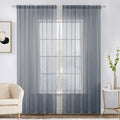 MIULEE 2 Panels Solid Color Sheer Window Curtains Elegant Window Voile Panels/Drapes/Treatment for Bedroom Living Room (54X108 Inches Dark Grey)