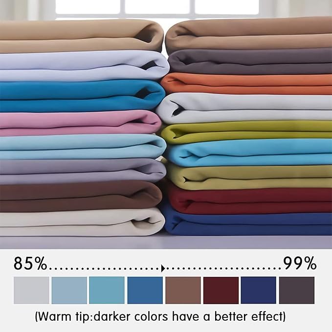Yakamok Blackout Curtains Room Darkening Thermal Insulated Window Panels,Solid Grommet Top Drapes for Bedroom/Living Room(62Wx63L, Light Beige, 2 Panels)