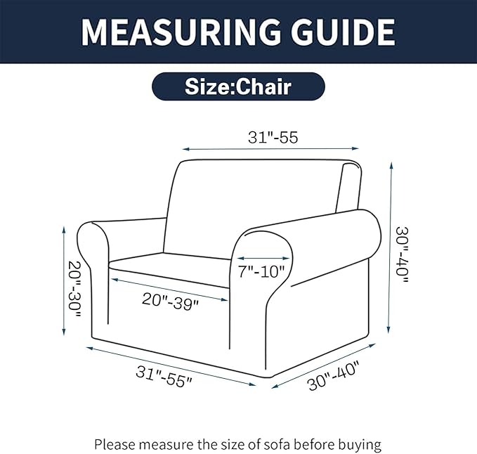 Cupuamon 2026 New Stretch Chair Sofa Slipcovers Couch Cover for 1 Seater Furniture Protector Sofa Covers with Elastic Bottom Jacquard Fabric Small Checks for Pets, Kids - Dark Red