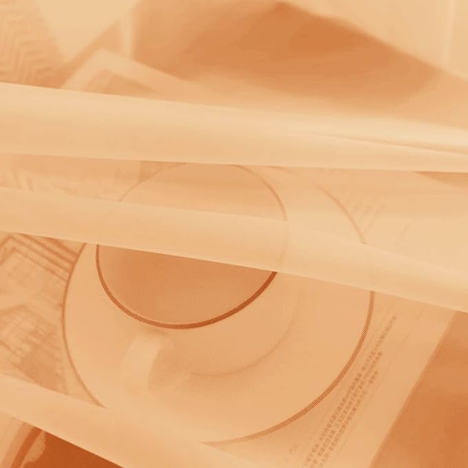 SpaceDresser Basic Rod Pocket Sheer Voile Window Curtain Panels White 1 Pair 2 Panels 42 Width 45 Inch Long for Kitchen Bedroom Children Living Room Yard(Beige,42 W x 45 L)