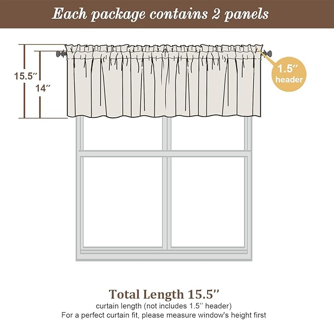 Chyhomenyc Sheer Lilac Valances for Windows 2 Pack, Small Window Curtains for Living Room Bathroom Cafe Laundry Basement, Modern Top Dual Rod Pocket Voile Curtain, 42W x 14L inches, Lilac