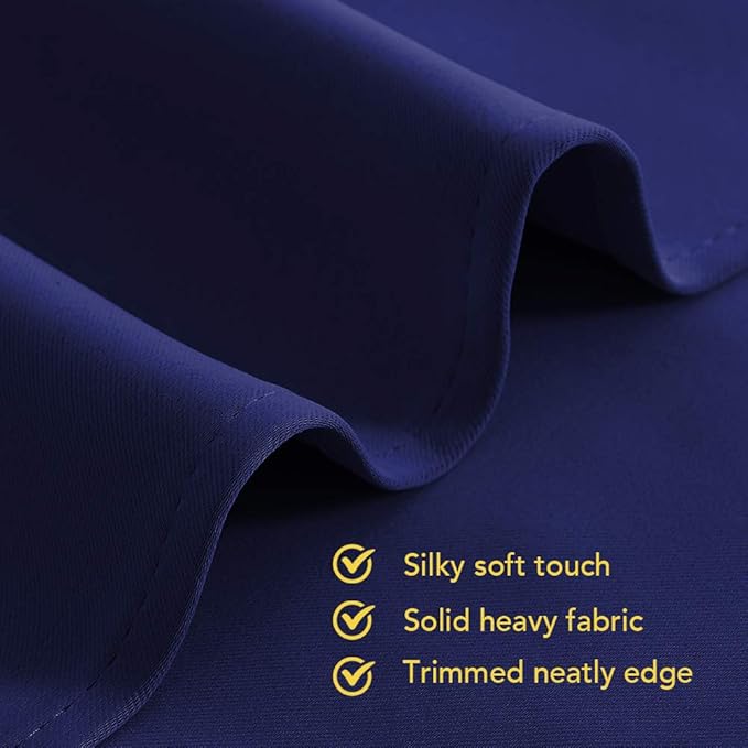 NICETOWN Royal Blue Blackout Curtain Panels for Bedroom, 2 Panels, W42 x L40-inch, Thermal Insulated Grommet Top Blackout Draperies and Drapes for Basement