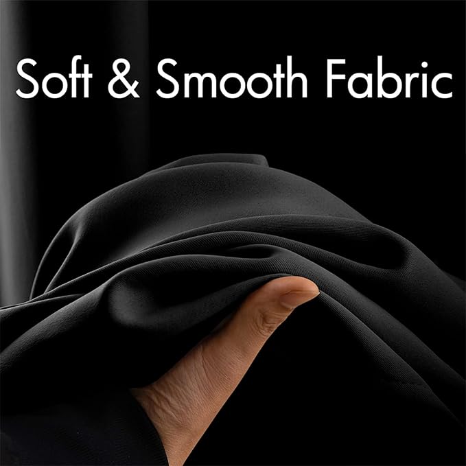 MIULEE Blackout Curtains 96 Inches Long for Bedroom Living Room Thermal Insulated Room Darkening Grommet Top Solid Light Blocking Drapery Set of 2 Window Panels Black