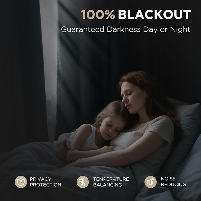 Joydeco Linen Blackout Curtains for Bedroom - 100% Light Blocking 1 Panels, Cappuccino Drapes 100" W x 90" L, Thermal Insulated Room Darkening Curtains for Living Room, Rod Pocket & Back Tabs