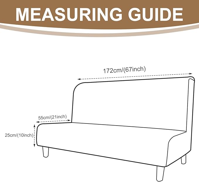 U-NICE HOME Stretch Futon Cover Armless Bed Slipcover - Soft Jacquard Fabric Washable for Pet Friendly, Navy