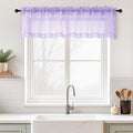 Valances for Windows 14 inch Length 2 Panels, Small Voile Sheer Curtains for Bathroom, Soft Fabric Lightweight Light Filtering Kitchen Curtains, Dual Rod Pocket, Lavender, 2x42Wx14L Inches