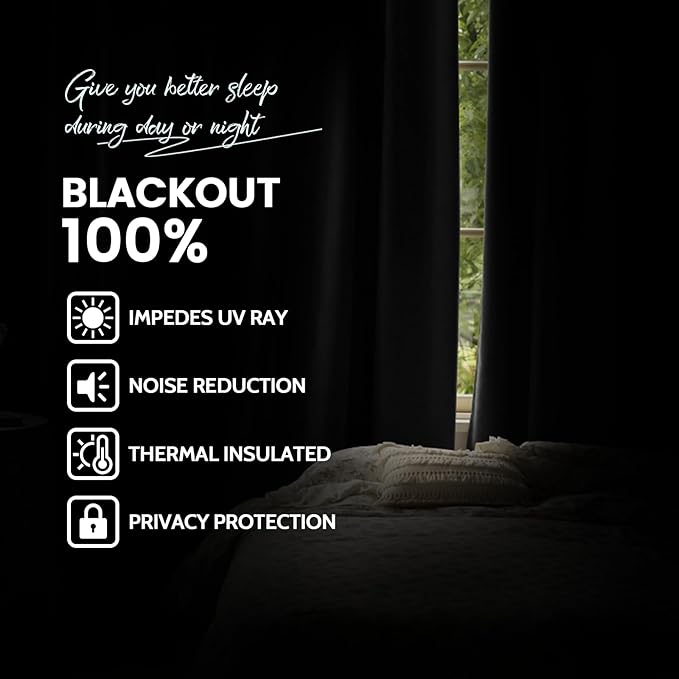 Yakamok Dove Grey 100% Blackout Curtains Grommet Window Treatments with 2 Thick Layers-Light Gray Room Darkening Thermal Insulated Drapes Set of 2 for Bedroom Living Room 52 Inches by 72 Inches length