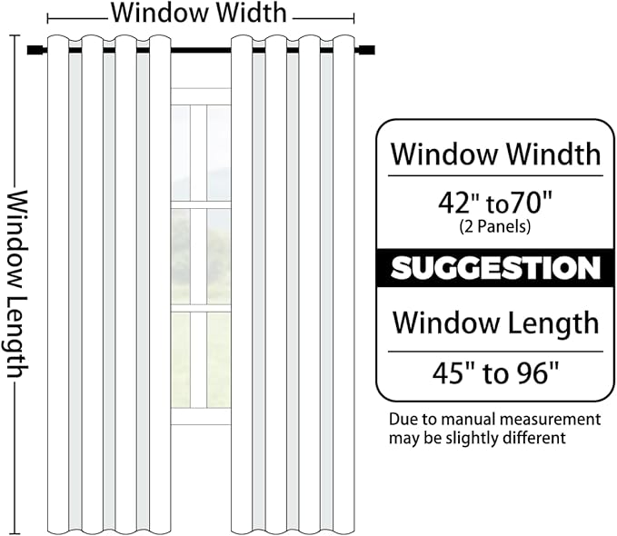 Yakamok Room Darkening Ombre Curtains,Thermal Insulated Grommet Window Drapes, Light Blocking Gradient Color Curtains for Bedroom(Blue and Greyish White, 52x45 Inch, Set of 2)