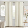 MIULEE Cream Back Tab Blackout Curtains 90 Inches Long 2 Panels Set for Living Room Bedroom Privacy, Rod Pocket/Pinch Pleat Thermal Insulated Room Darkening Pleated Light Blocking Drapes