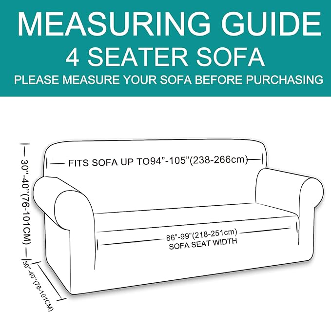 U-NICE HOME 4 Seater Stretch Couch Cover Sofa Cover Washable Sofa Slipcover Furniture Protector for 3 Cushion Couch Sofa Pet Friendly, Burgundy