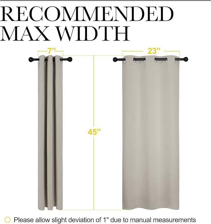 NICETOWN Room Darkening Curtain Panels for Living Room, Thermal Insulated Grommet Room Darkening Draperies/Drapes for Window (Natural, 2 Panels, W29 x L45 -Inch)