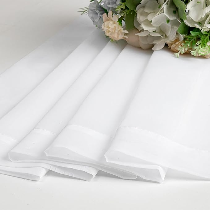 OVZME Sheer White Curtains 108" Inch Length 2 Panels Set, Light Filtering Soft Rod Pocket Voile White Drapes for Living Room/Bedroom, Each 42" W x 108" L