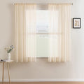 MIULEE Cream Beige Window Sheer Curtains for Bedroom Living Room Solid Elegant Net Drapes 2 Panels Width 38 x Length 63 Inches