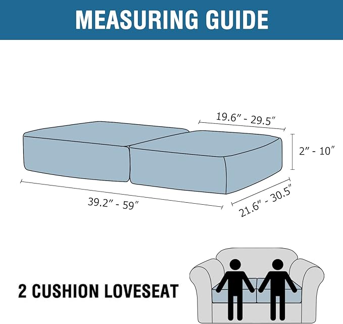 H.VERSAILTEX Velvet Stretch Couch Cushion Cover Plush Cushion Slipcover for Chair Loveseat Sofa Cushion Furniture Protector Seat Cushion Sofa Cover (2 Piece Medium Sofa Cushion Covers, Navy)