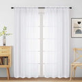 White Sheer Curtains for Window 72 inches Long 2 Panels Set, Soft Airy Modern Light Filtering Sheer Curtains for Living Room Bedroom, Dual Rod Pocket Solid Window Drapes, 2x42Wx72L inches