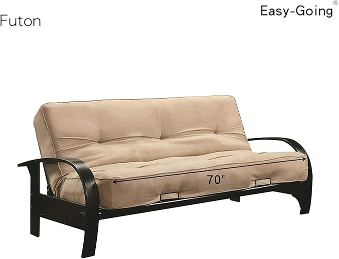 Easy-Going Futon Sofa Slipcover - Reversible Armless Couch Cover - Water Resistant for Pets & Kids (Navy/Navy)