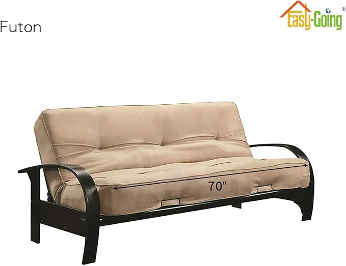 Easy-Going Futon Sofa Slipcover Reversible Sofa Cover Armless Cover Furniture Protector Couch Cover Water Resistant Pets, Kids, Children, Dog, Cat Pink/Beige