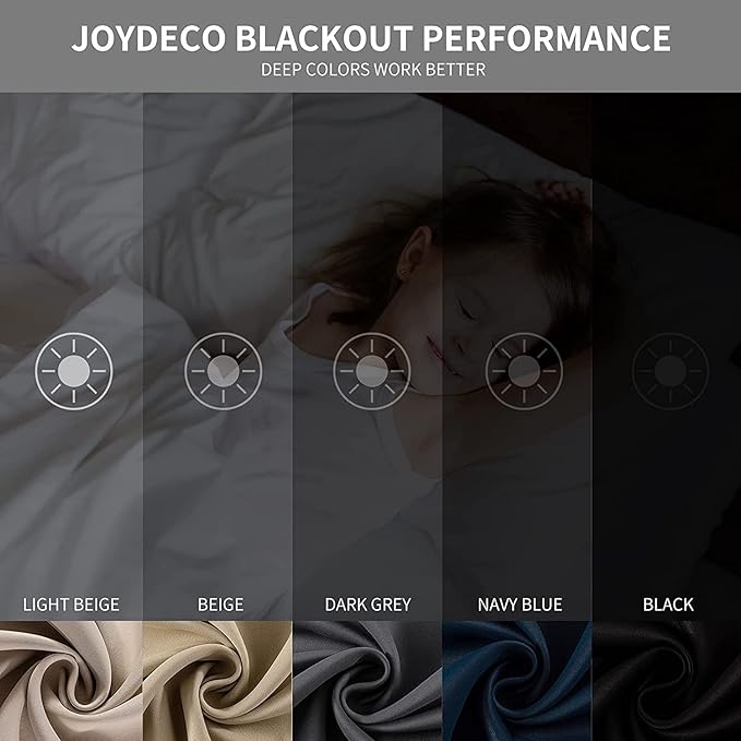 Joydeco Blackout Curtains 63 inch Length 2 Panels Set, Thermal Insulated Long Curtains & Drapes 2 Burg, Room Darkening Grommet Drapes for Bedroom Living Room Windows (W42 x L63 Inch, Red)