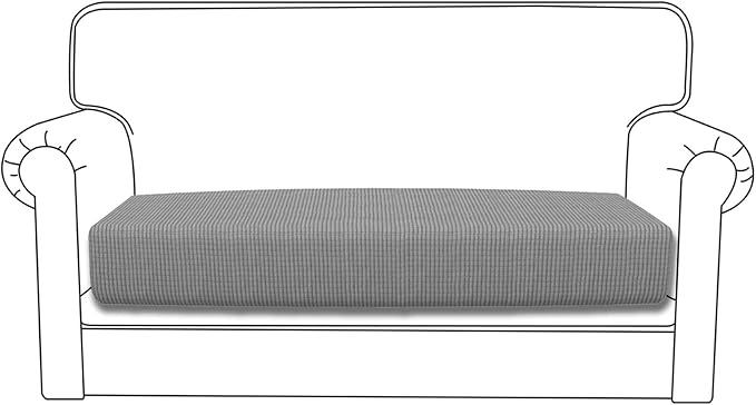 Easy-Going Stretch Loveseat Cushion Cover Sofa Cushion Furniture Protector Sofa Seat Sofa Slipcover Sofa Cover Soft Flexibility with Elastic Bottom(Loveseat Cushion, Light Gray)