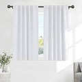 PONY DANCE Bedroom Window Curtains - Home Decor Thermal Curtain Panels Room Darkening Back Tab/Rod Pocket Window Covering Energy Efficient for Kitchen, 42 W by 63 L, Pure White, Set of 2