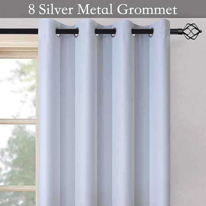 SimpleHome Ombre Room Darkening Curtains for Bedroom, Light Blocking Gradient Grey White to Gray Thermal Insulated Grommet Window Curtains/Drapes for Living Room,2 Panels, 52x96 inches Length